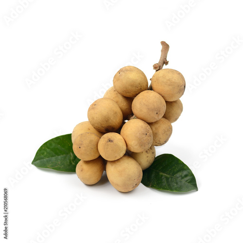 Tropical fruit Longkong on white background