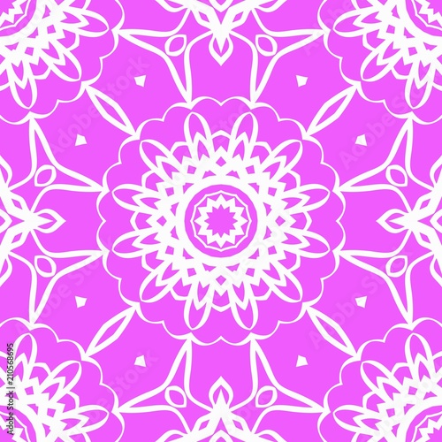 Decorative Square Template for Fabric Print. Azhure floral seamless pattern. Vector illustration. For fabric, bandana, carpet, shawl design.