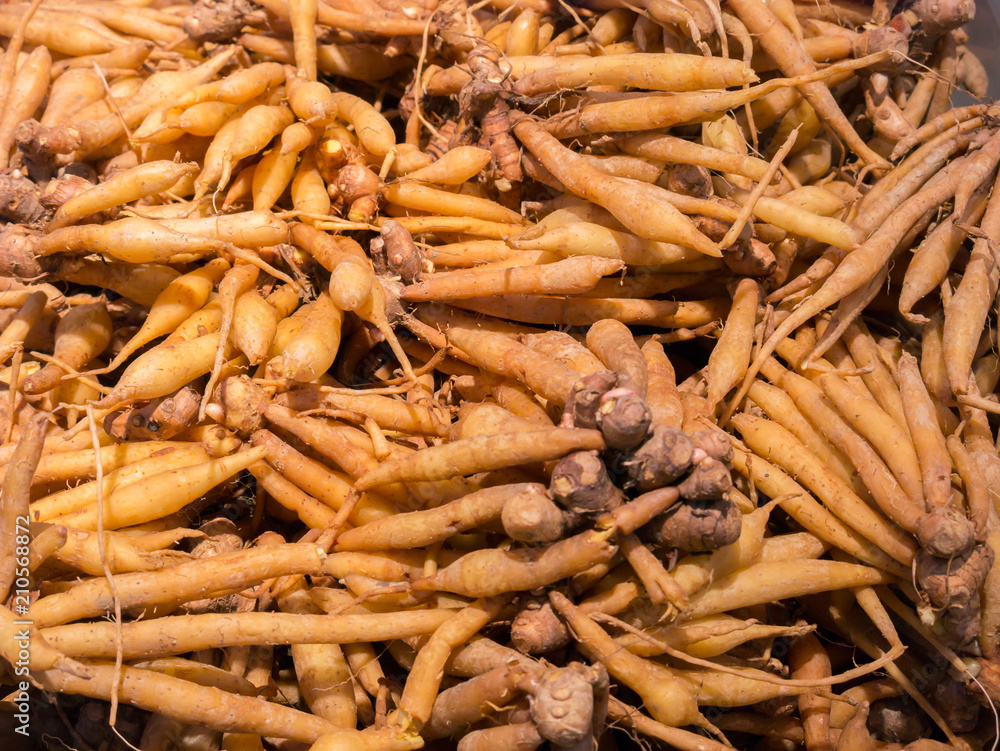 A top view of fresh brown color of ginger A top view of fresh brown color of ginger