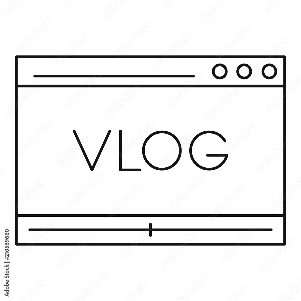 Vlog icon. Outline vlog vector icon for web design isolated on white background Vlog icon. Outline vlog vector icon for web design isolated on white background
