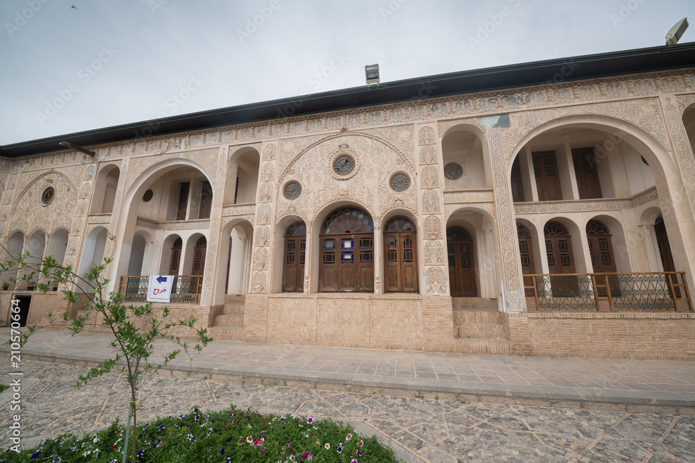 Tabatabaei historical house in Kashan, Iran. It was built in the early 1880s for the affluent Tabatabaei family.