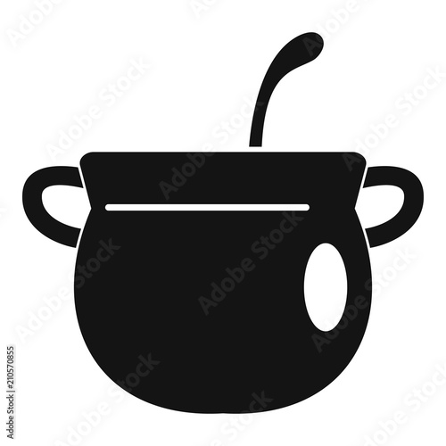 Magic cauldron icon. Simple illustration of magic cauldron vector icon for web design isolated on white background photo