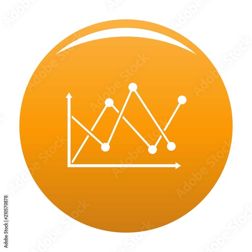 Line diagram icon. Simple illustration of diagram vector icon for any any design orange