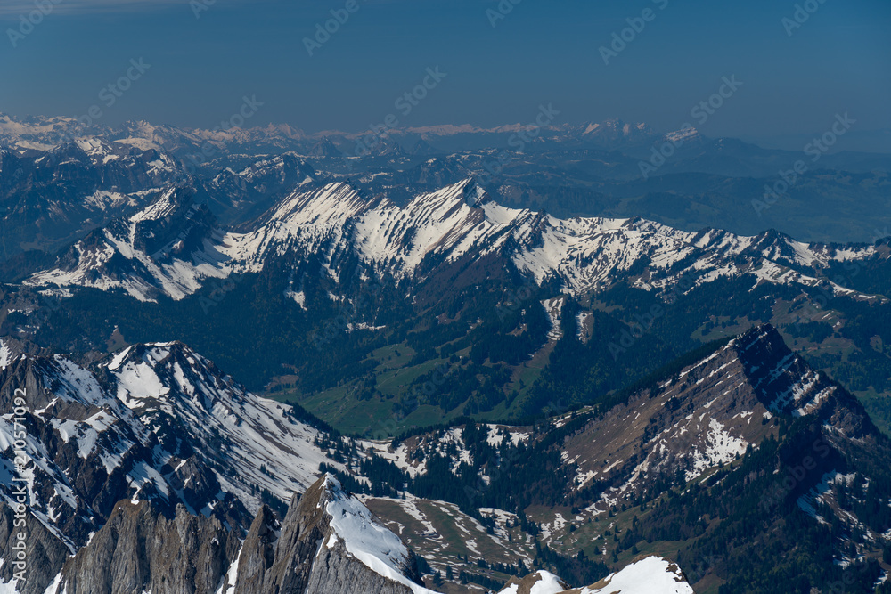 Santis. Swiss sky alps panorama