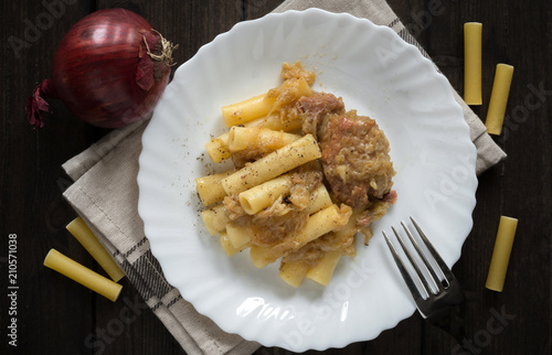 Neapolitan food genovese pasta photo