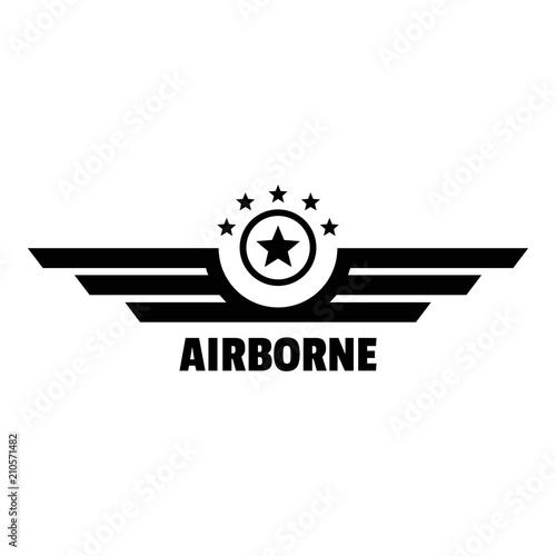 Airborne logo. Simple illustration of airborne vector logo for web design isolated on white background