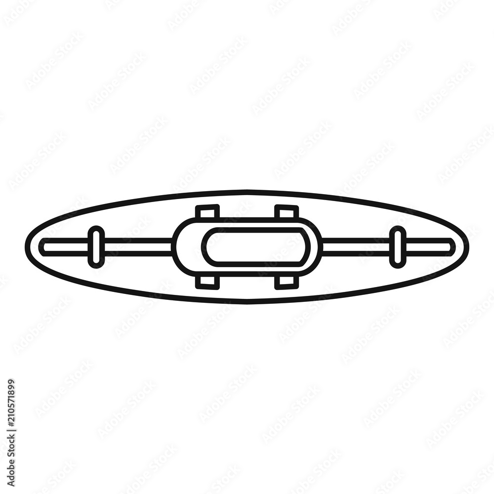 Canoe icon. Outline illustration of canoe vector icon for web design isolated on white background