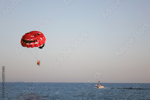parachute on the high seas pulls powerboat, parachute on the high,parachute
