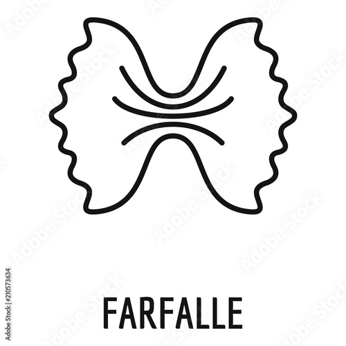 Farfalle pasta icon. Outline farfalle pasta vector icon for web design isolated on white background