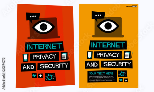 Internet Privacy & Security retro vector poster illustration design