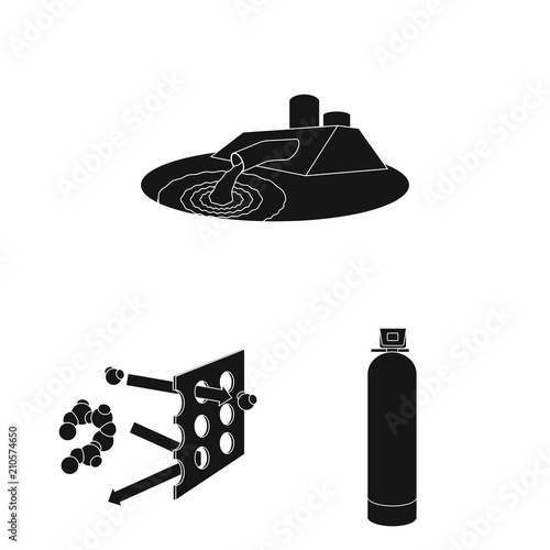 Water filtration system black icons in set collection for design. Cleaning equipment vector symbol stock web illustration.