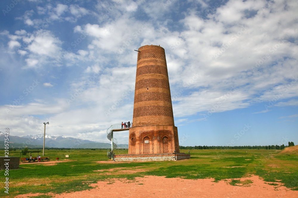 The Burana Tower in the Chuy Valley at northern  of the country's capital Bishkek,