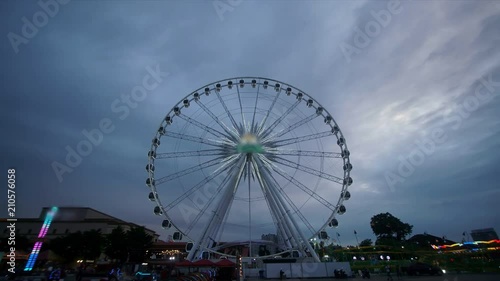 Dusk to night, Ferris wheel, Time lapse photo