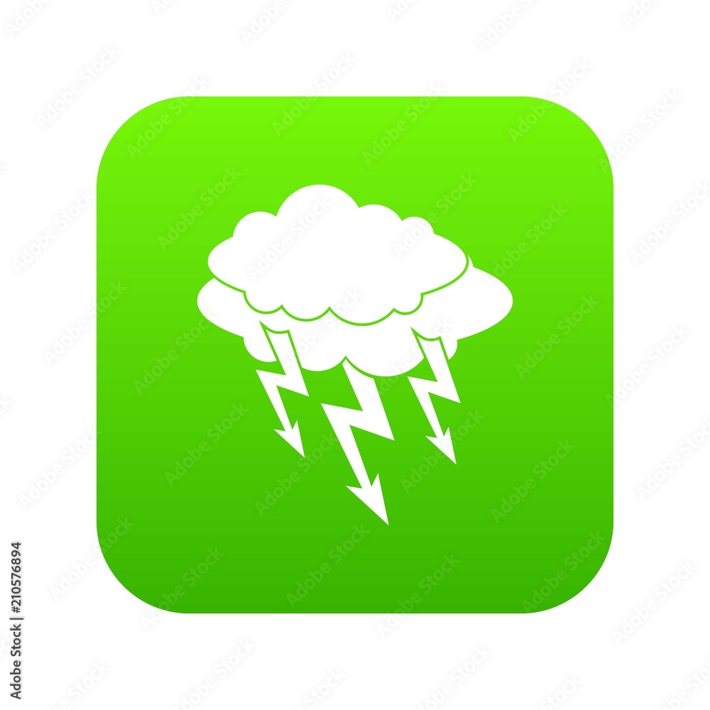 Lightning bolt icon digital green for any design isolated on white vector illustration Lightning bolt icon digital green for any design isolated on white vector illustration