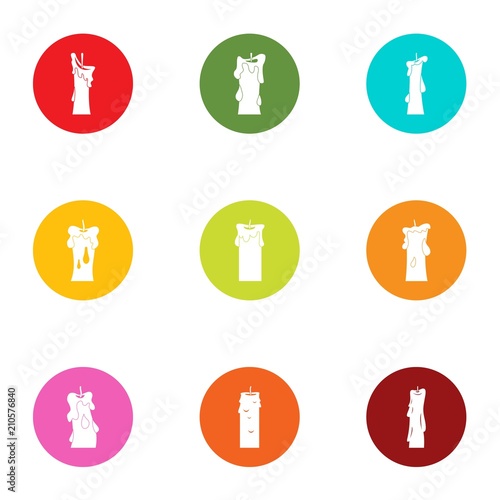 Clear light icons set. Flat set of 9 clear light vector icons for web isolated on white background