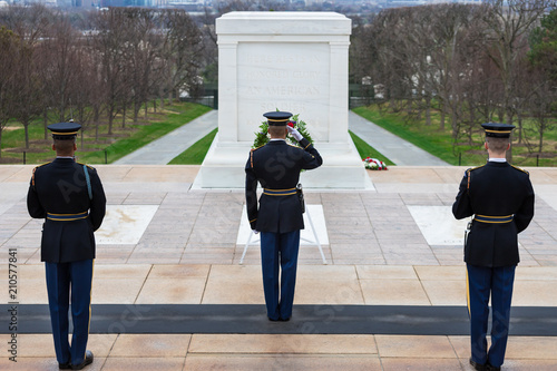 Changing of the Guard at Tomb of the Unknowns, Arlington National Cemetery, Washington DC, USA