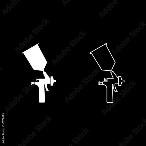 Sprayer paint icon set white color illustration flat style simple image
