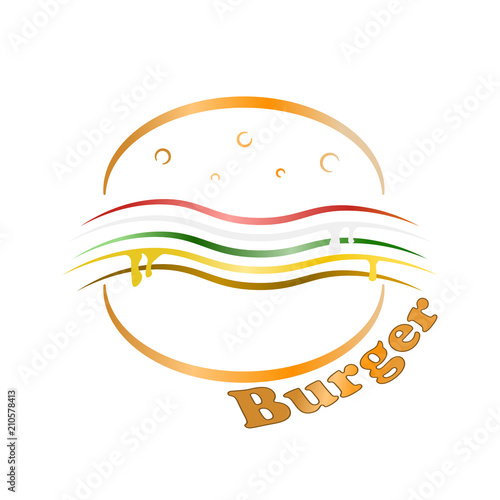 Logo of the burger. Vector illustration on a white background for your company