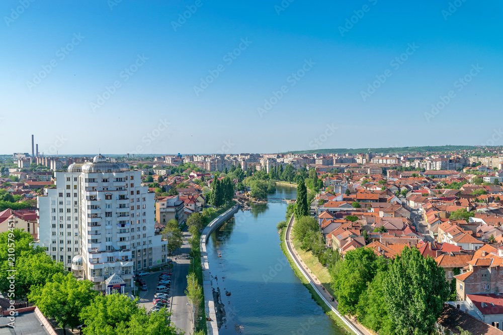 Oradea - Crisul River near the Union Square in Oradea, Romania