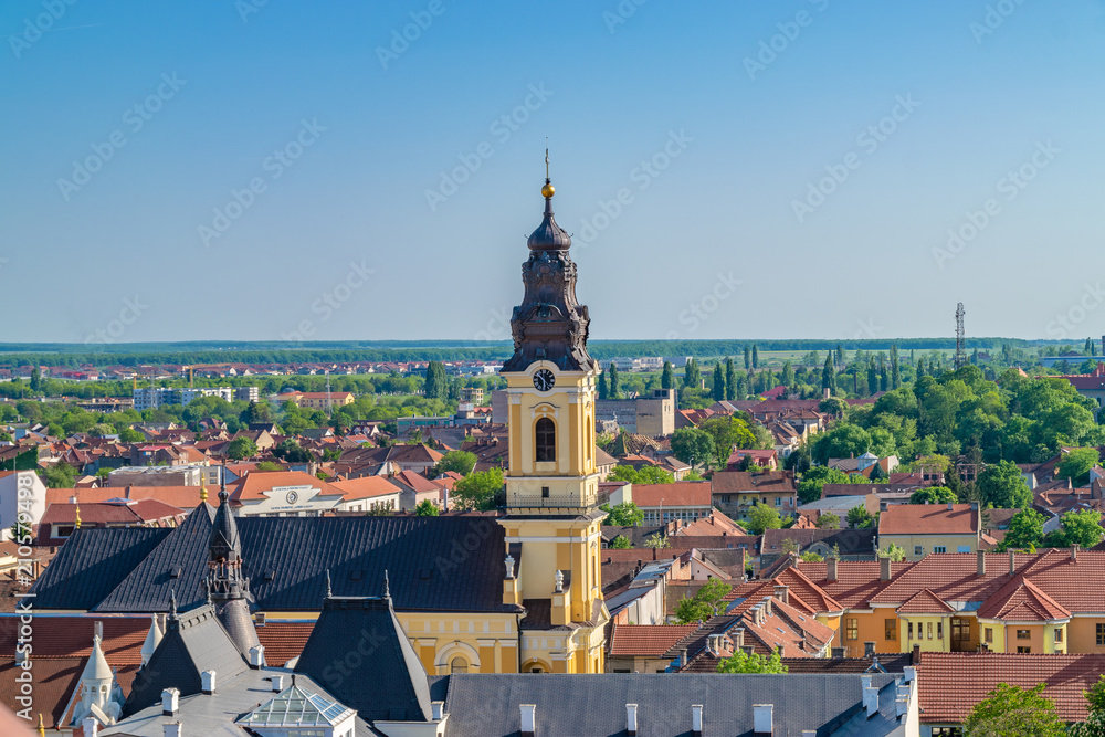 Oradea - St. Nicholas Cathedral viewed from above, Romania