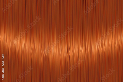 Realistic orange red straight hair texture
