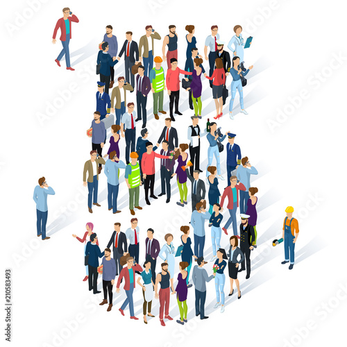 Crowded isometric people  numbers.