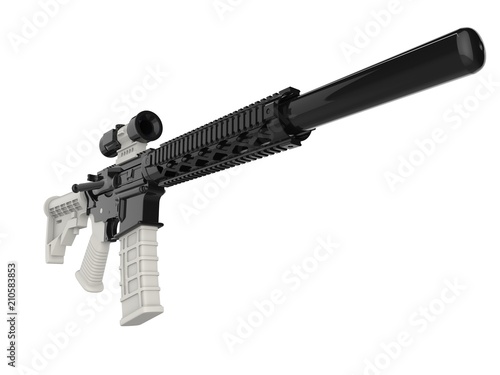 Modern assault rifles with white details