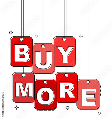 red flat line tag buy more
