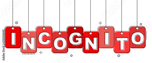 red flat line tag incognito