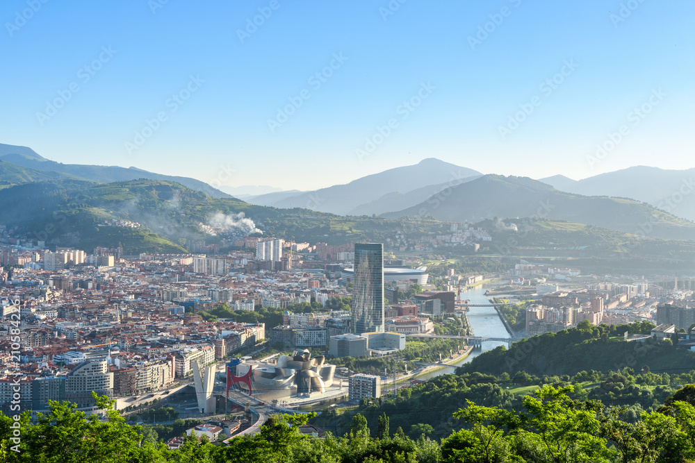 Skyline of Bilbao city, Spain