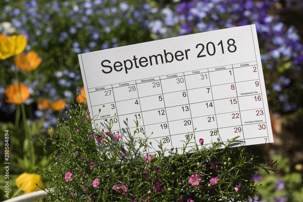September Month Calendar With Holidays