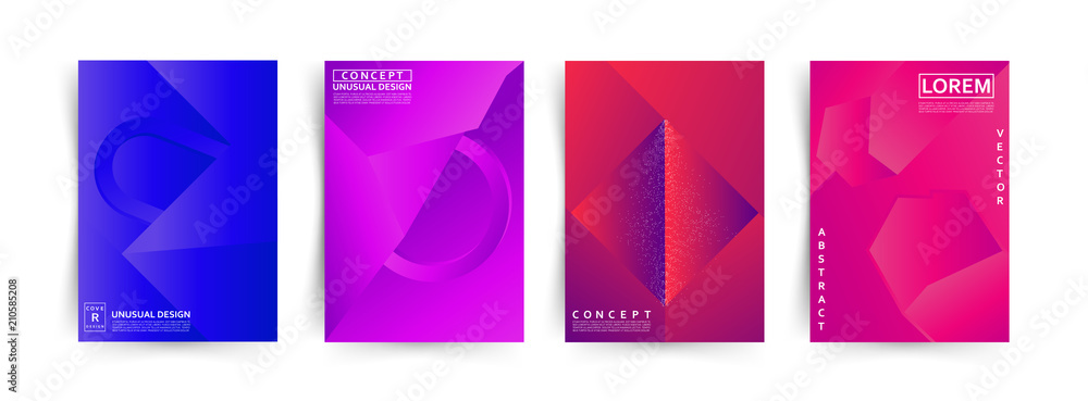 Modern abstract covers layout design template, Vivid and bright colors gradient. Geometric.  