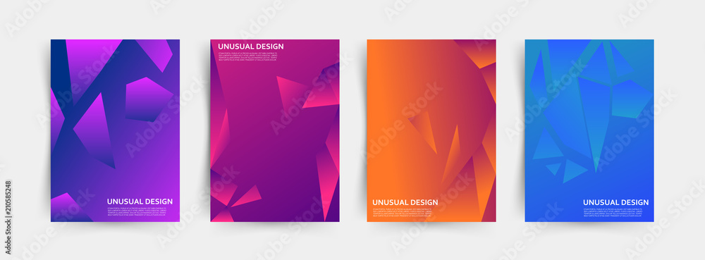Abstract cover design, business brochure template layout. Geometric polygonal background. Vector illustration.
