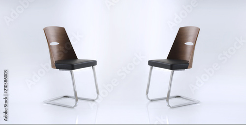 Two modern chairs isolated on white 