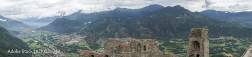 Panorama of Susa valley viewed from Sacra di San Michele of Piedmont  Italy