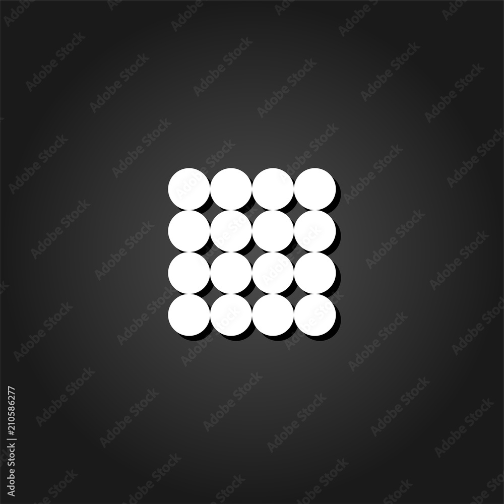 Magnetic balls icon flat. Simple White pictogram on black background with shadow. Vector illustration symbol Magnetic balls icon flat. Simple White pictogram on black background with shadow. Vector illustration symbol