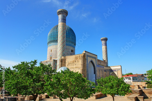 Gur-Emir mausoleum of Tamerlane (Amir Timur) and his family in Samarkand, Uzbekistan 