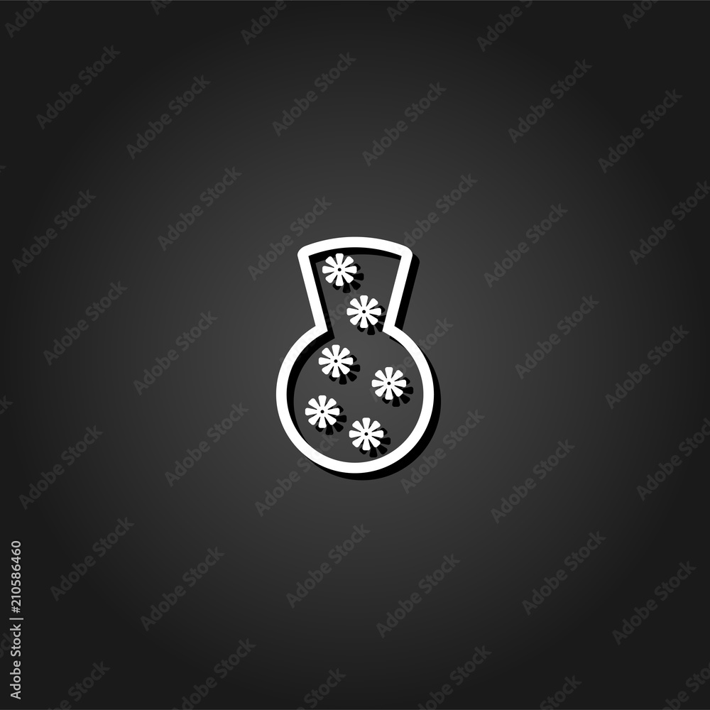 Vase icon flat. Simple White pictogram on black background with shadow. Vector illustration symbol Vase icon flat. Simple White pictogram on black background with shadow. Vector illustration symbol