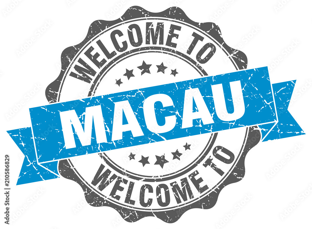 Fototapeta premium Macau round ribbon seal