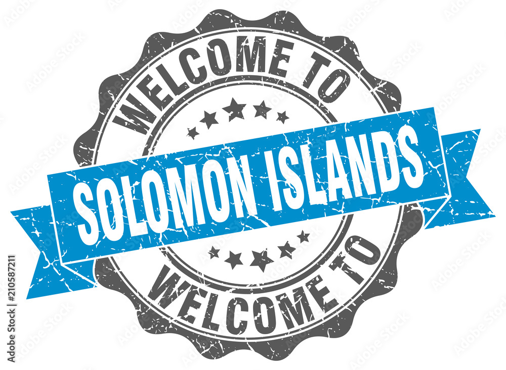 Fototapeta premium Solomon Islands round ribbon seal