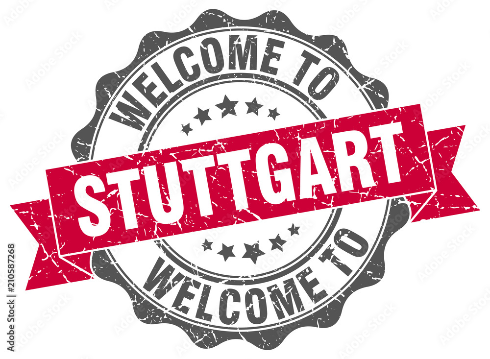 Obraz premium Stuttgart round ribbon seal