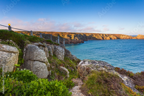 Landscape in Cornwall, coast, neighborhood Minack Theater, England