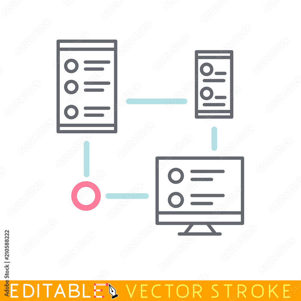 Router WiFi digital cluster. Editable stroke sketch icon. Stock vector illustration. Router WiFi digital cluster. Editable stroke sketch icon. Stock vector illustration.