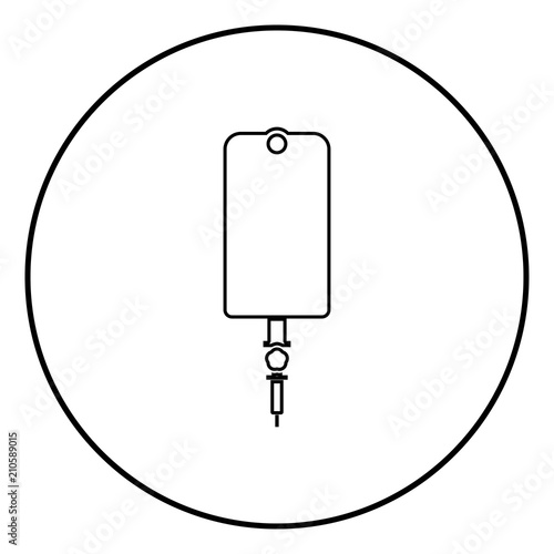 Dropper package bottle installator icon black color in circle round