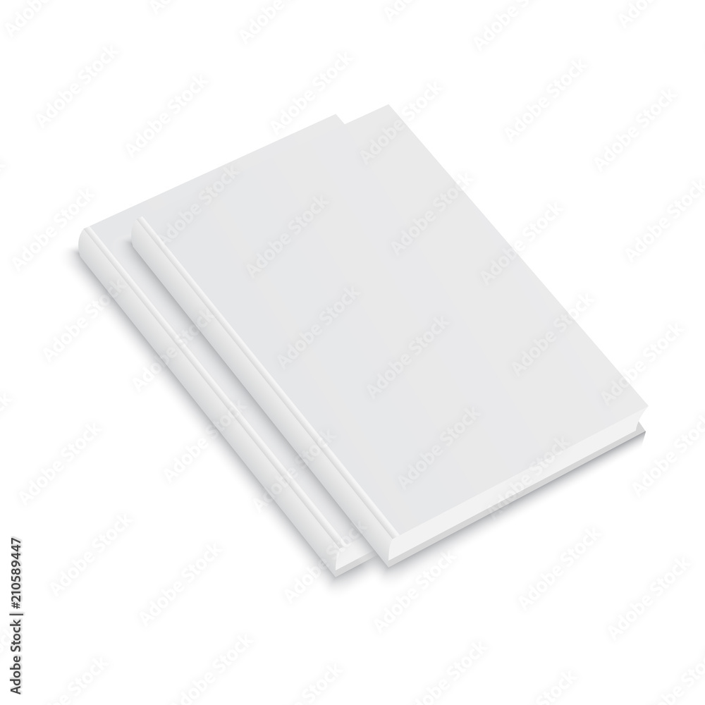 Closed book, cover. Mockup for the cover design. High detail. Isolated on white background Closed book, cover. Mockup for the cover design. High detail. Isolated on white background