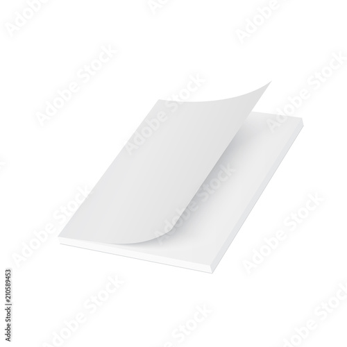 Blank open magazine, book, booklet, brochure, Cove. Mock up vector template for your design.