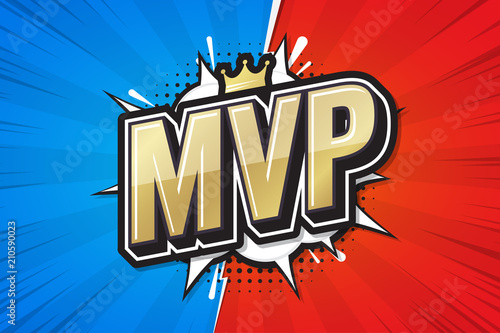 Most Valuable Player, MVP poster comic speech bubble. Vector illustration