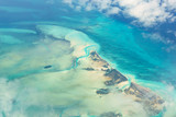 Beautiful view of Bahamas islands Joulter Cays from above