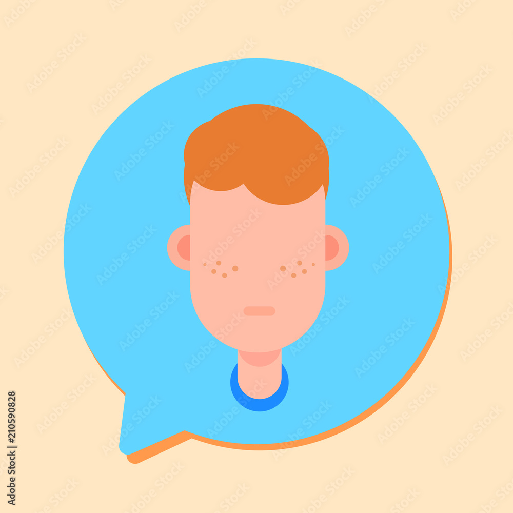 callcenter man support online operator, customer and technical service icon, chat concept, flat design vector illustration