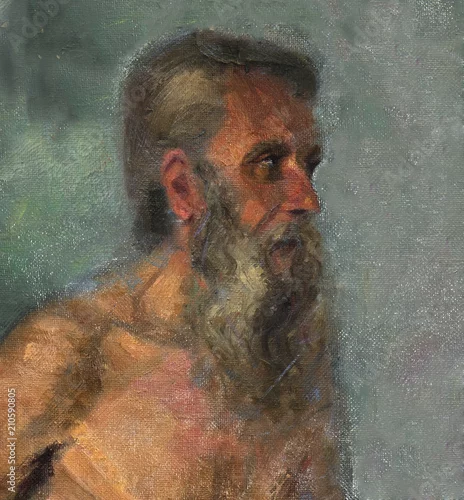 Fototapeta samoprzylepna obraz olejny, portret, ręcznie robiony